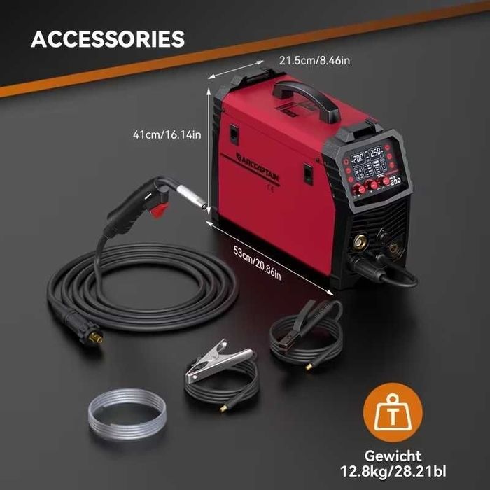 Заваръчен апарат ARCCAPTAIN 6-в-1 със Smart LED, 200A IGBT
