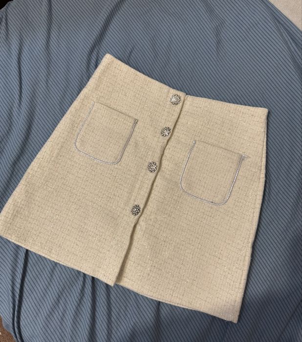 Мини юбка твидовая