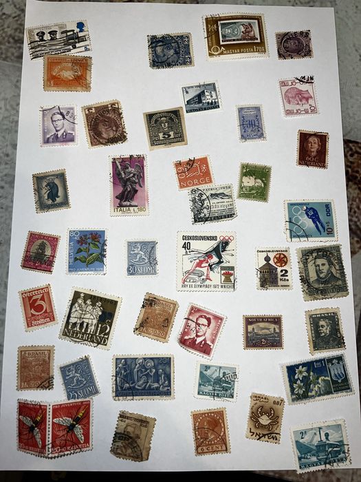 Colecție timbre vechi - Europa, Israel, Africa, Asia, America de Sud
