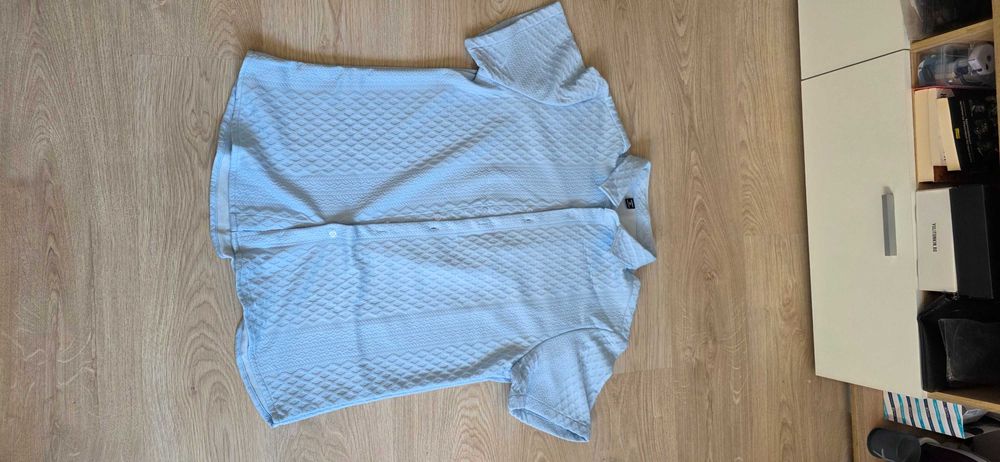 Комплект лятна риза + долнище в светлосин цвят