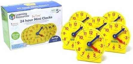 Нов Образователен комплект 6 броя часовници за учене на часа деца игра
