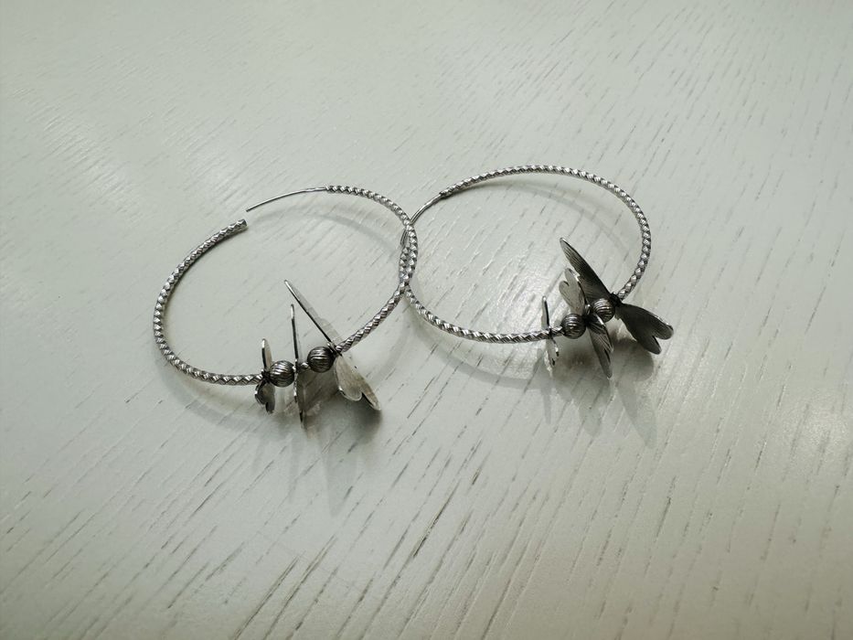 Серебряные серьги-кольца