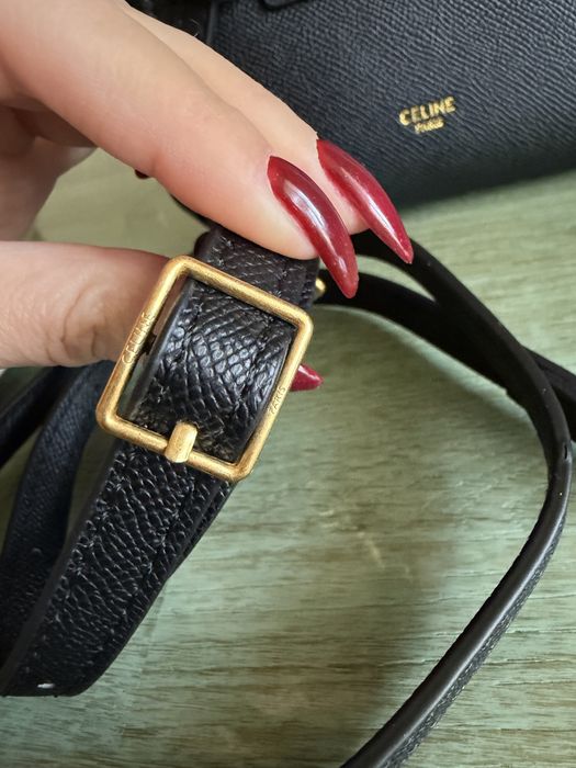 Celine кожена черна чанта