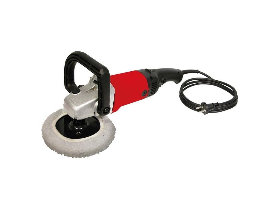 Masina de lustruit si polishat caroseria Carpoint 230V 1200W, disc 180 mm, 6 viteze reglabile 600-3000/min, cu maner si 2 huse de polishare