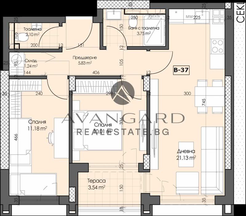 Продава се Тристаен апартамент в Пловдив, Кършияка - 86 кв.м за 1066 €/кв.м - Снимка #2