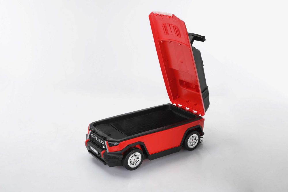 Valiza tip masinuta, Kinderauto SPEED, multifunctionala 2 in 1 #red