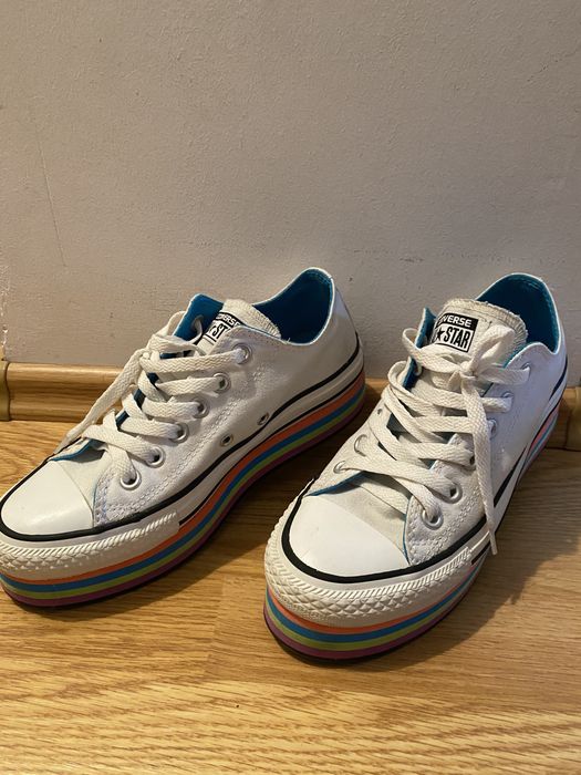 Converse All Star rainbow platforma marimea 37.5