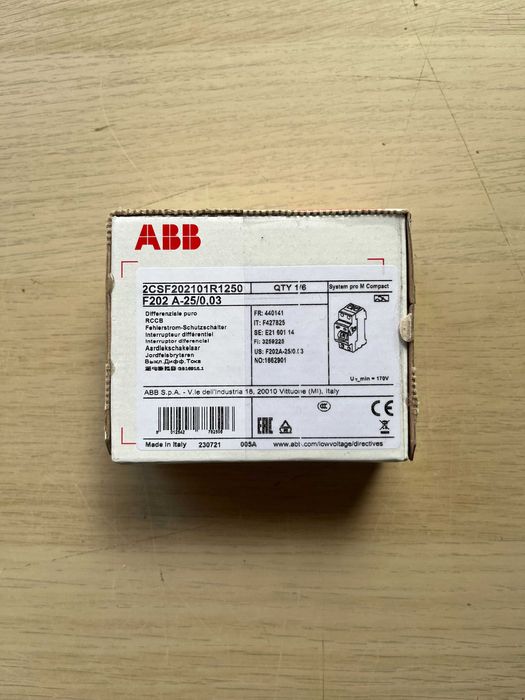 Siguranta automata cu protectie diferentiala ABB: A-25, A-40, B16