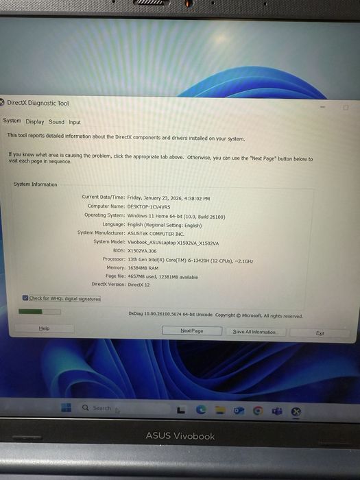NDP Amanet Braila Asus VivaBook X1502VA (46712)