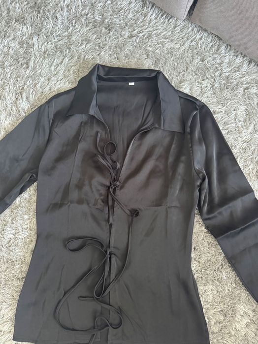 Дамска черна риза ХС