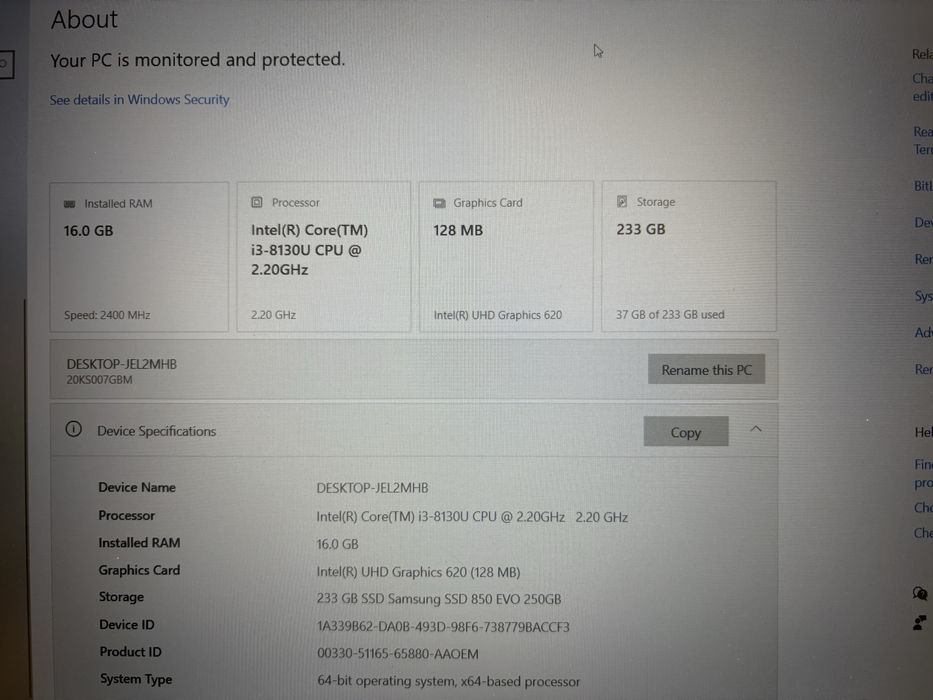 Продавам Лаптоп Lenovo ThinkPad E580