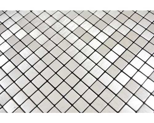 Mozaic aluminiu autoadeziv Quadrat Alu SAM 4AL5S argintiu mat periat 29x29 cm