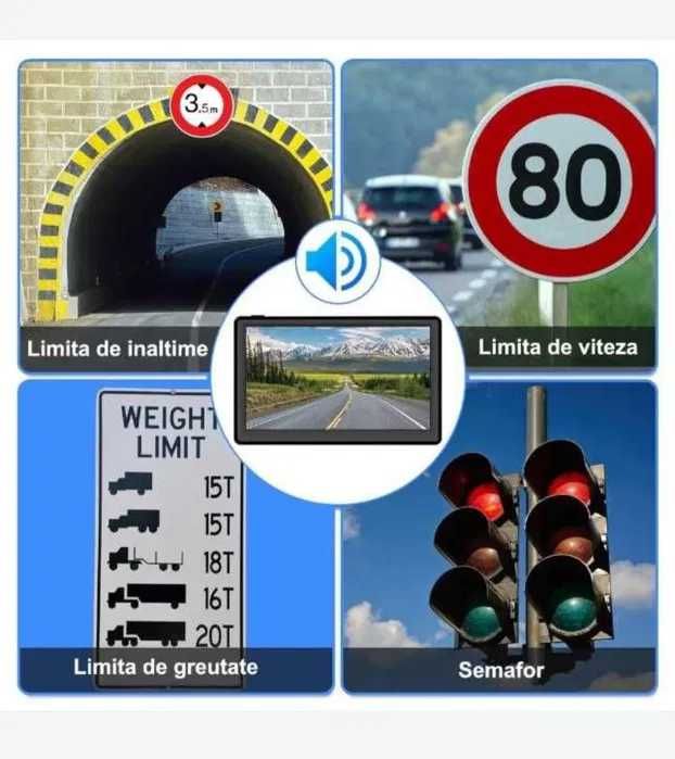 Navigator GPS ecran mare 9” Truck Harti Full Europa 2026 + Cameră Marșarier | iGO Primo | TIR / Camion