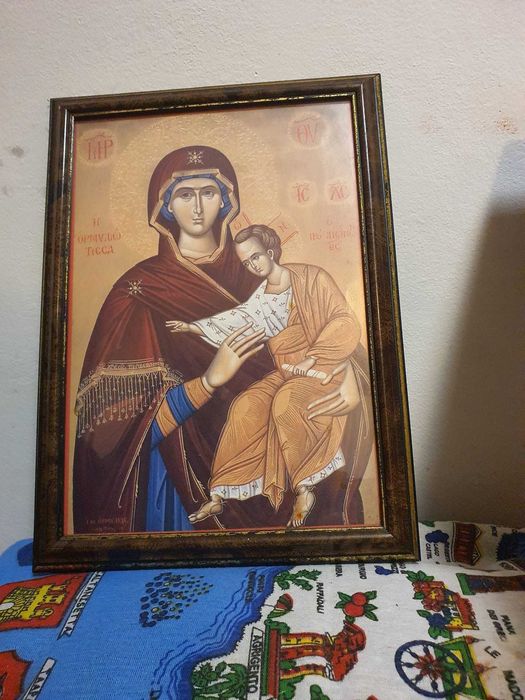 Tablou vechi religios Iisus Hristos– RAMĂ DEOSEBITĂ sculptată autentic