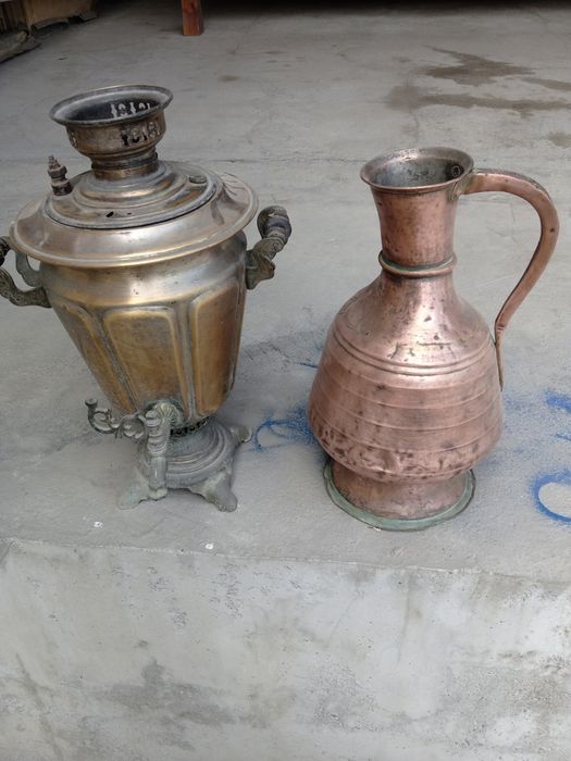 qadimiy mis koʻza va samovor sotiladi antikvar