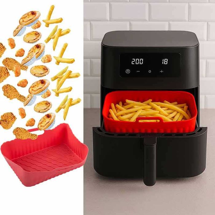 Силиконова форма за фритюрник / еърфрайър air fryer без мазнина