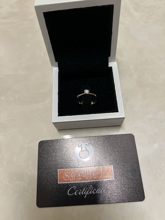 Годежен пръстен с Диамант и Бяло злато 18k