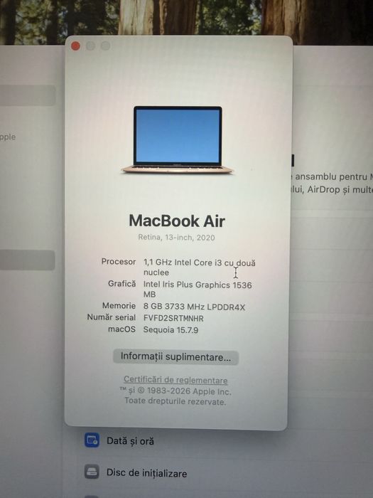 Macbook Air 13’ 2020 i3 Retina A2179