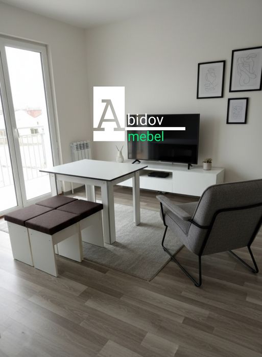 Торопитесь Акция от производителя. Стол и 4 мягкие табуретки