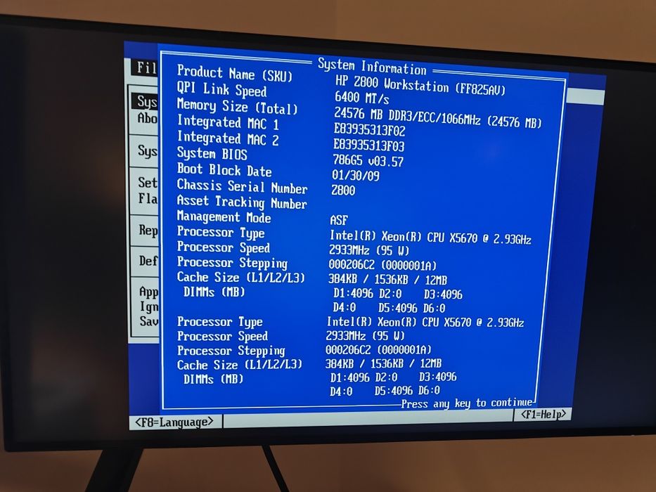 Workstation HP Z800 12 core 24 thread Xeon Lga 1366
