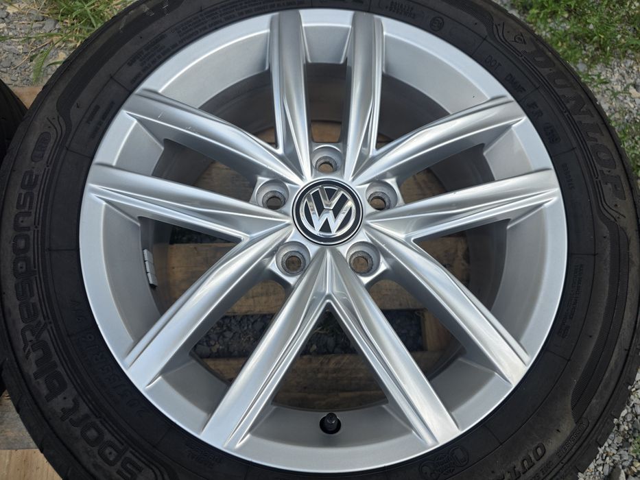 Лети джанхи 16ки 5х112 VW + летни гуми 205/55/16 Dunlop