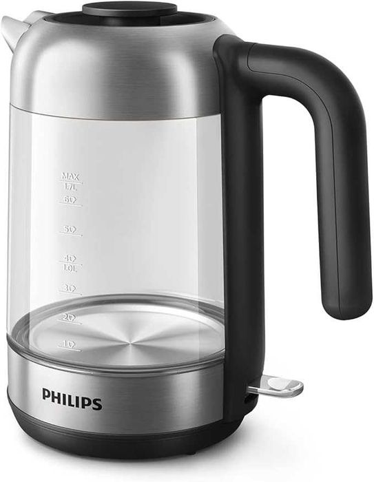Стъклена кана Philips HD9339/80, 1,7 литра, LED осветление, защита от работа на сухо, подвижен микрофилтър, 2200 W