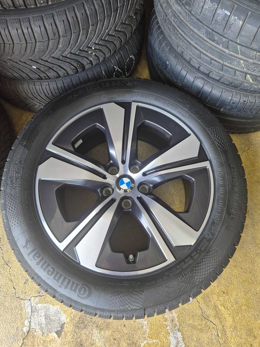 4 ROTI Jante + Anvelope de IARNA - 5x112 225/55/17 Continental * NOI DOT 2025 SET NOU ORIGINAL BMW Seria 5 G30 G31 Seria 4 G26 NOU