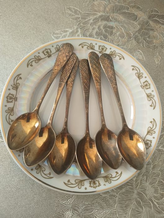 Серебряные ложки. Набор 6 штук.