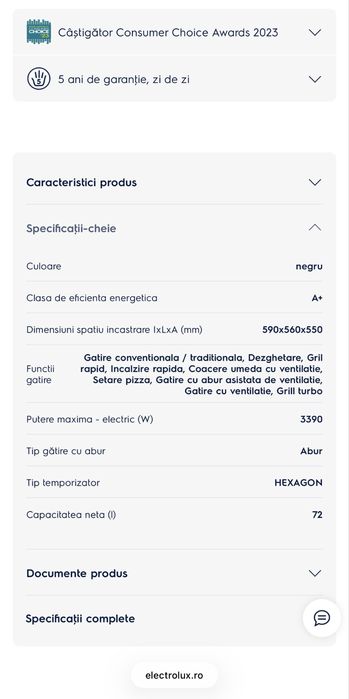 Cuptor electric Electrolux EOC6H71Z