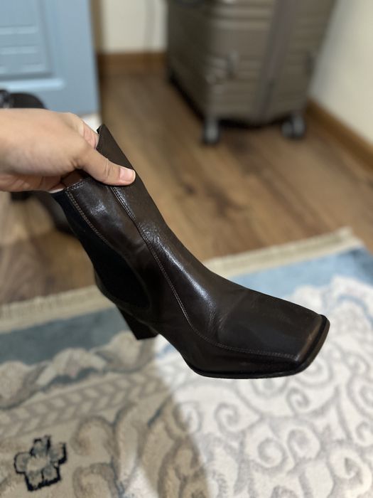 Натуральная кожа ботильоны