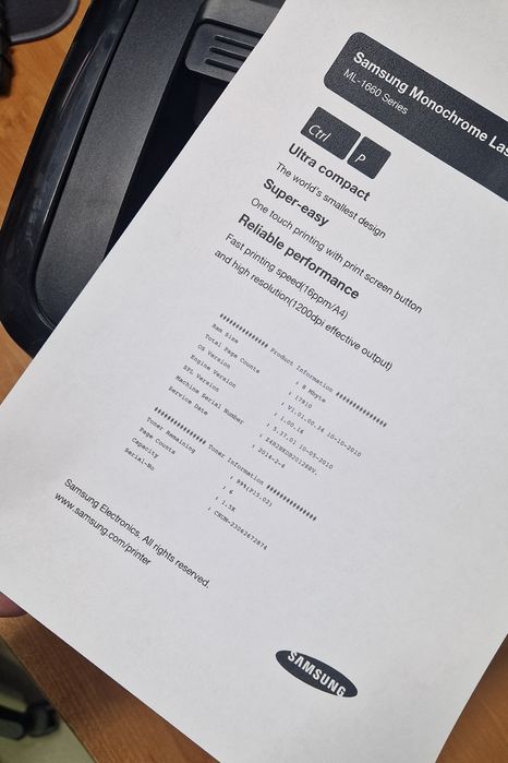 Принтер  Samsung ml-1665, новый картридж