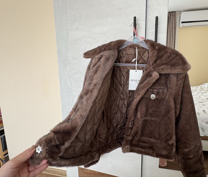 Палто от еко косъм