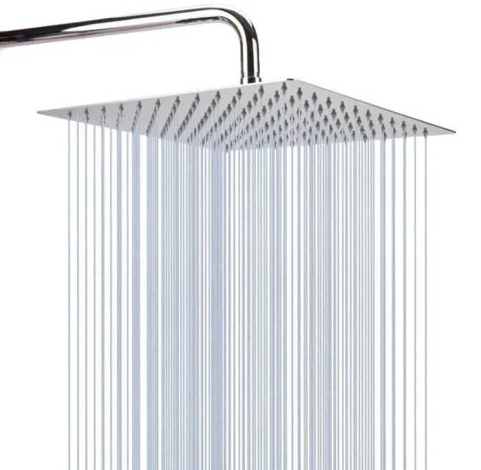 Cap duș pătrat Katezon 30 cm, inox lucios, montaj tavan