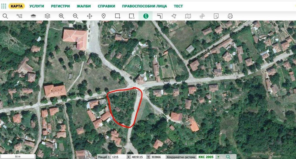 Парцел 1200 кв.м. УПИ с.Винище Монтана ток вода асфалт тротоари център