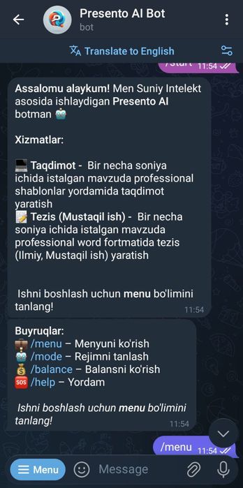 Professional Telegram Bot Yaratish