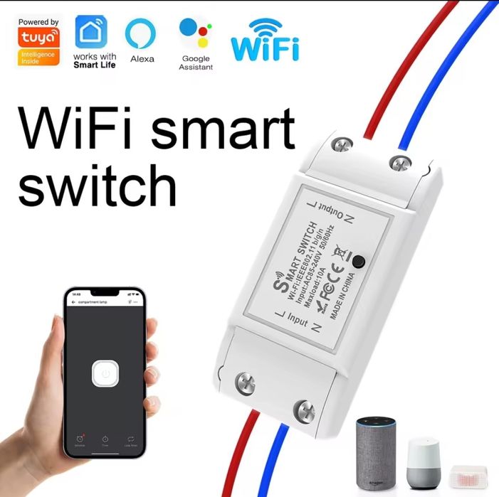 Intrerupator inteligent Releu Smart Switch Wireless Tuya Alexa Google