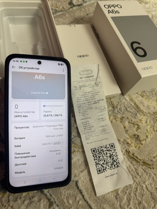 OPPO A6s память 8/256 гб.