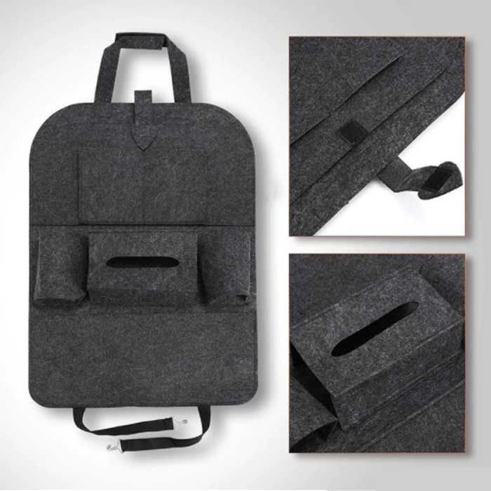 Текстилен органайзер за седалка - 2204 - сив