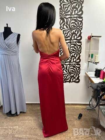 Нова червена сатенена бална рокля – лукс и стил за специални поводи