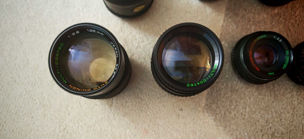 Obiective vintage montura  Pentax pk ,135mm f2,8 , 50mm f1,7, 200mm 75-205mm