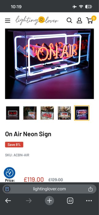 Neon On Air cu tuburi fluorescente (nu LED)