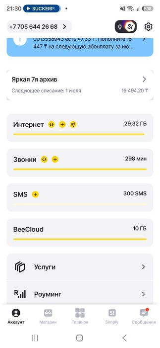 Продам гигабайты (Beeline) 100₸