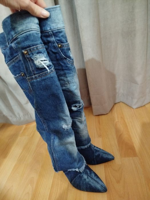 Дамски дънкови ботуши