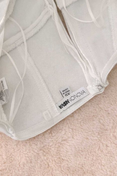 fashion nova бандажен бял гащеризон панталон топ бандаж нов балерина