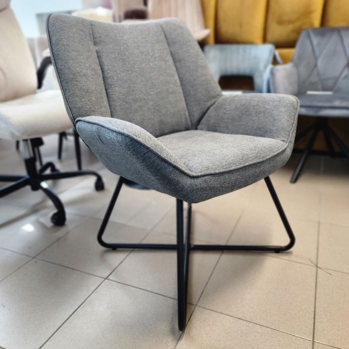 PROMO Fotoliu WOLTU, textil gri