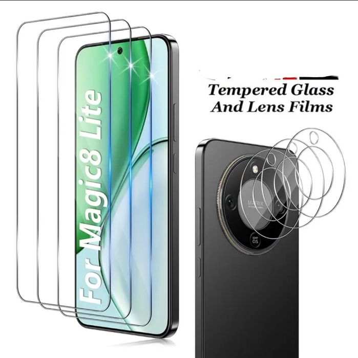 Honor magic 8 pro,lite стъклен протектор+протектор за камерата