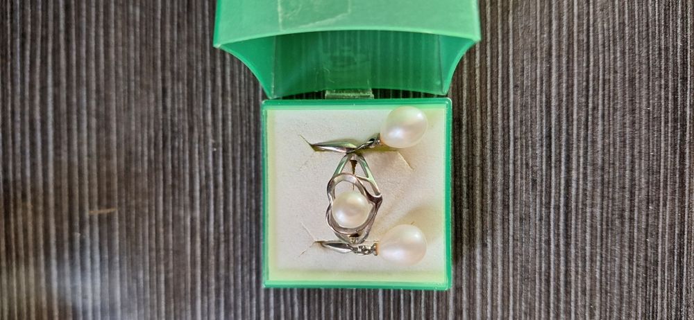 Сребро сет с тюркоаз, Ин и Ян, етно ръчна изработка