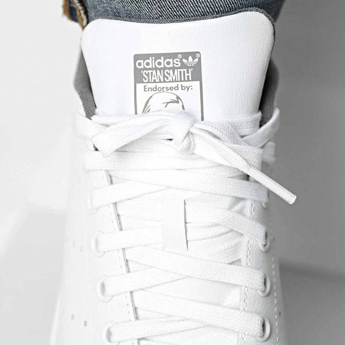 Adidas Originals, Stan Smith, Sneakers din piele naturală, Alb, 41⅓