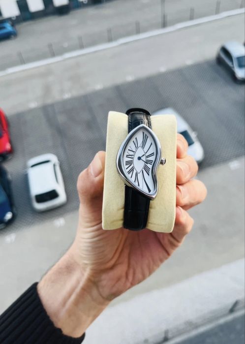 Ceas Elegant Argintiu Melting Watch Cadou de Lux Universal