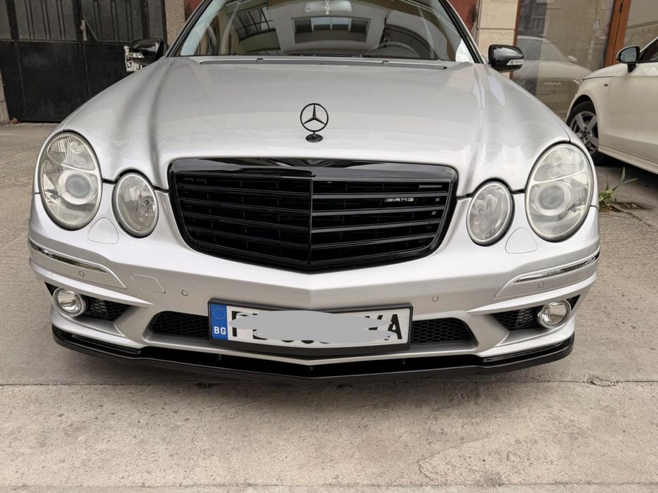 Черна решетка за Mercedes E-Class W211 Facelift (2007-2009) – Gloss Black, черен гланц w211 фейс, амг, amg